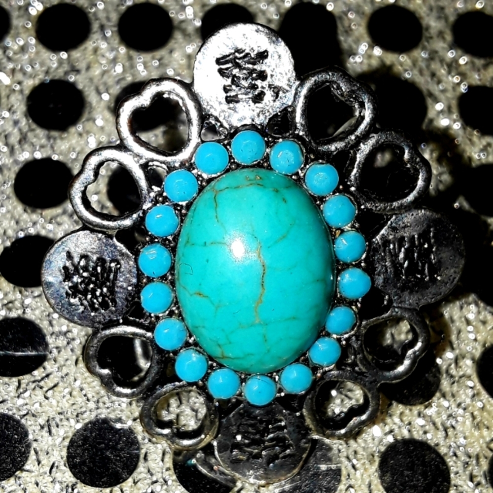 Turquoise adjustable ring